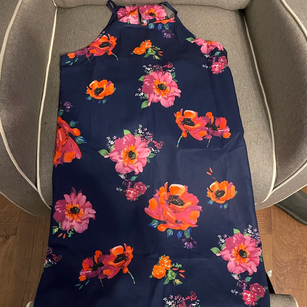 Floral navy dress